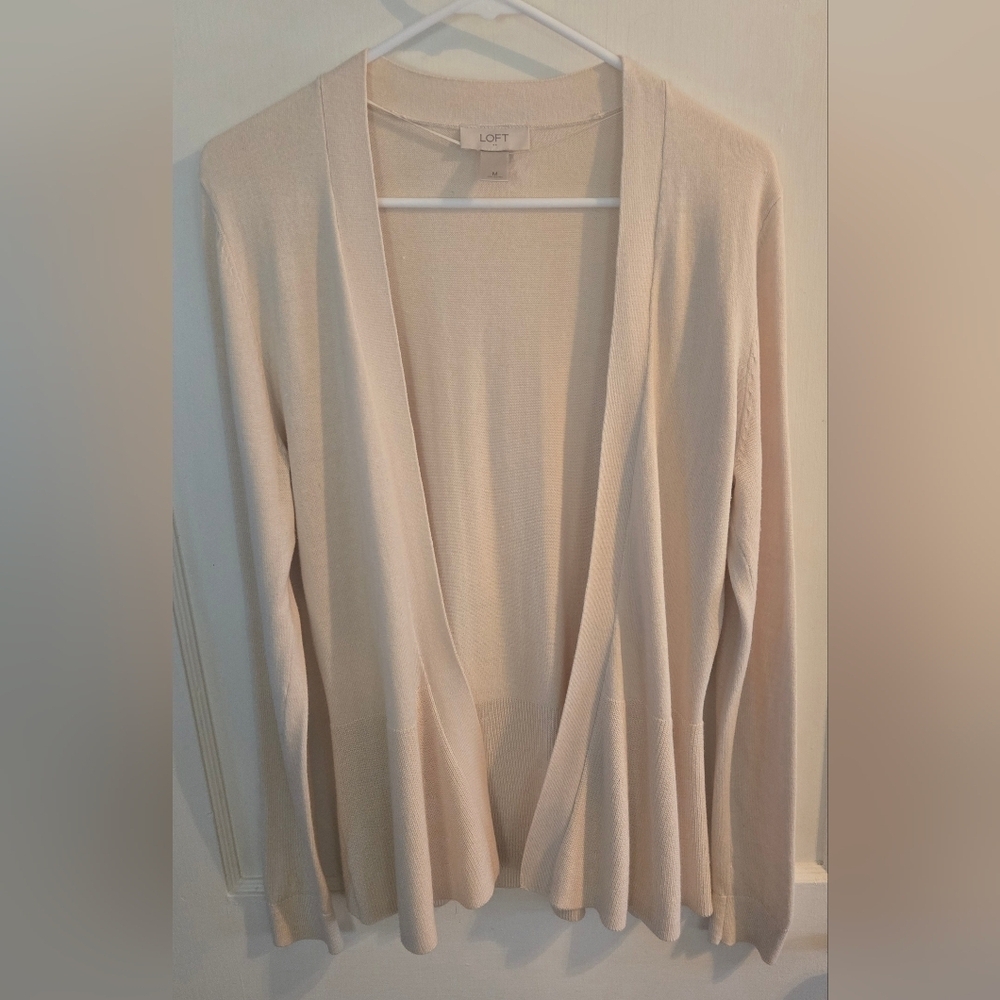 NWOT | Ann Taylor LOFT | Women's Knit Cardigan | Size: Medium | Color: Cream - Picture 3 of 13